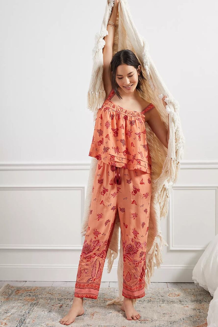 Anthropologie Clementine Lounge Trousers Peach Small